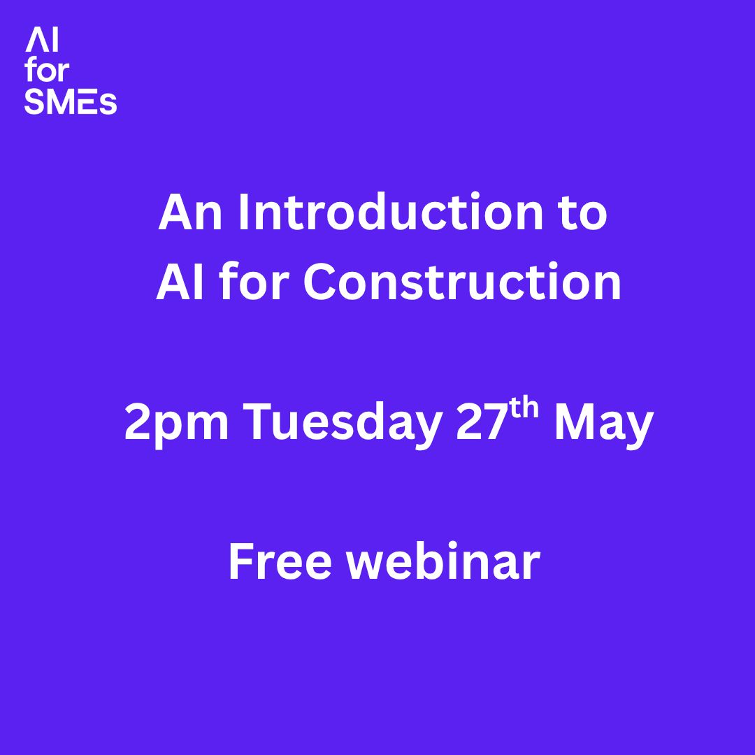 SOLD OUT - Tomorrow's AI in Construction 1-day Masterclass is now sold out.